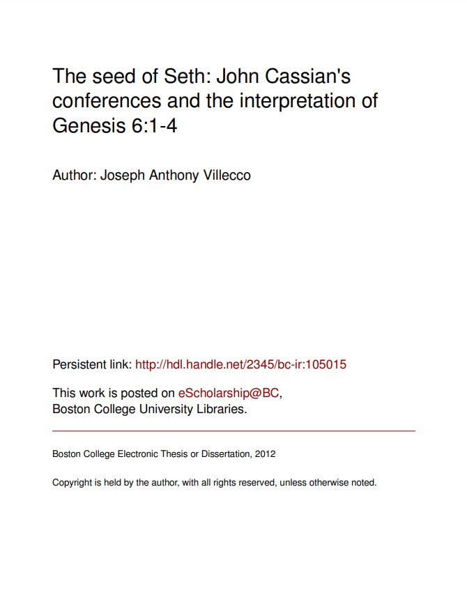 The seed of Seth: John Cassian